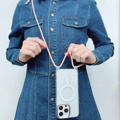 For iPhone 12 Pro Max MagSafe Magnetic PC + TPU Phone Case with Lanyard(Grey Blue) by buy2fix