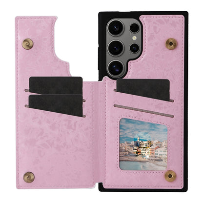 For Samsung Galaxy S25 Ultra 5G Printed Double Buckle RFID Anti-theft Phone Case(Pastoral Rose) by buy2fix