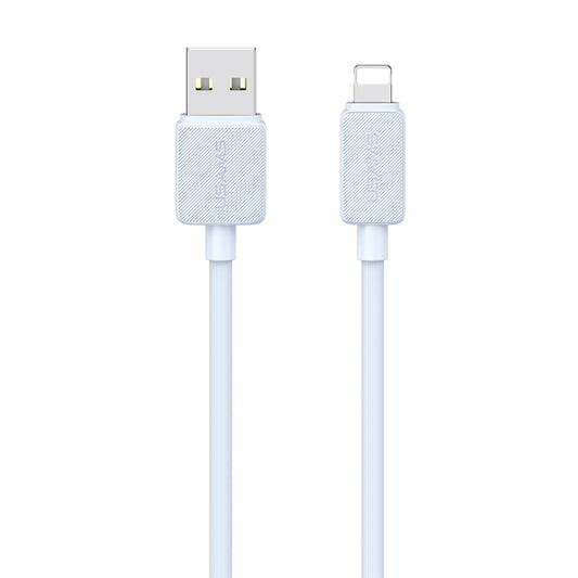 USAMS US-SJ699 USB to 8 Pin 2.4A Striped Fast Charge Data Cable, Length:3m(Blue) - Normal Style Cable by USAMS | Online Shopping UK | buy2fix
