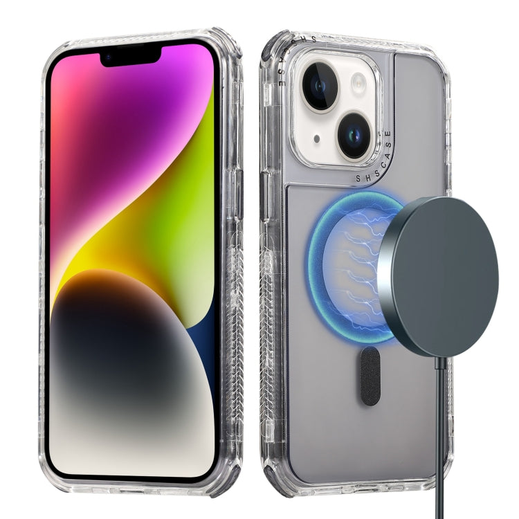 For iPhone 14 Dreamland MagSafe Magnetic 3 in 1 TPU + PC Phone Case(Transparent Black) by buy2fix
