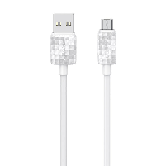 USAMS US-SJ690 USB to Micro USB 2A Striped Fast Charge Data Cable, Length:1m(White) - Micro USB Cable by USAMS | Online Shopping UK | buy2fix