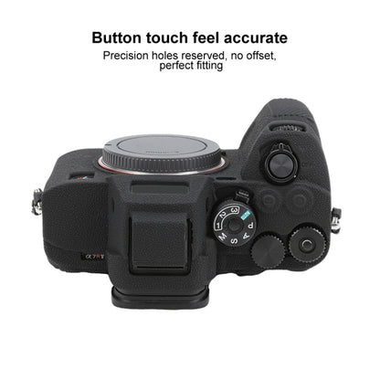 For Sony ILCE7RM5 / A7R5 Litchi Texture Soft Silicone Protective Case(Black) by buy2fix