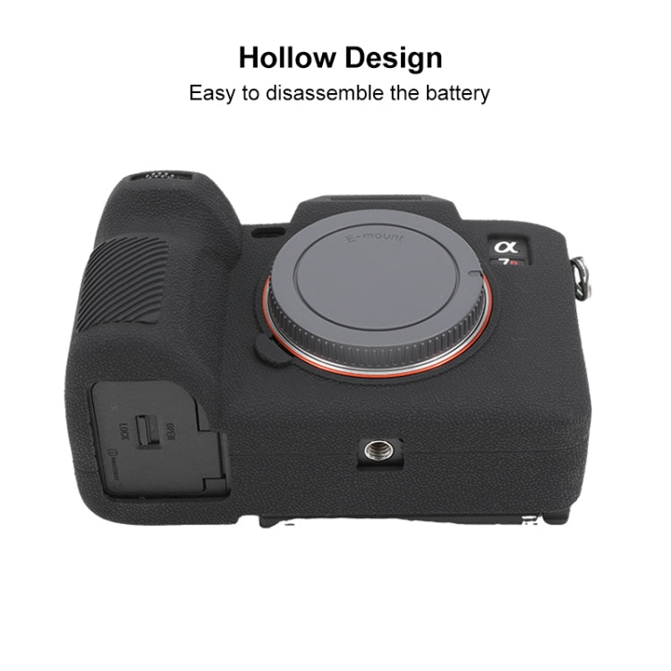 For Sony ILCE7RM5 / A7R5 Litchi Texture Soft Silicone Protective Case(Black) by buy2fix