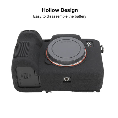 For Sony ILCE7RM5 / A7R5 Litchi Texture Soft Silicone Protective Case(Black) by buy2fix