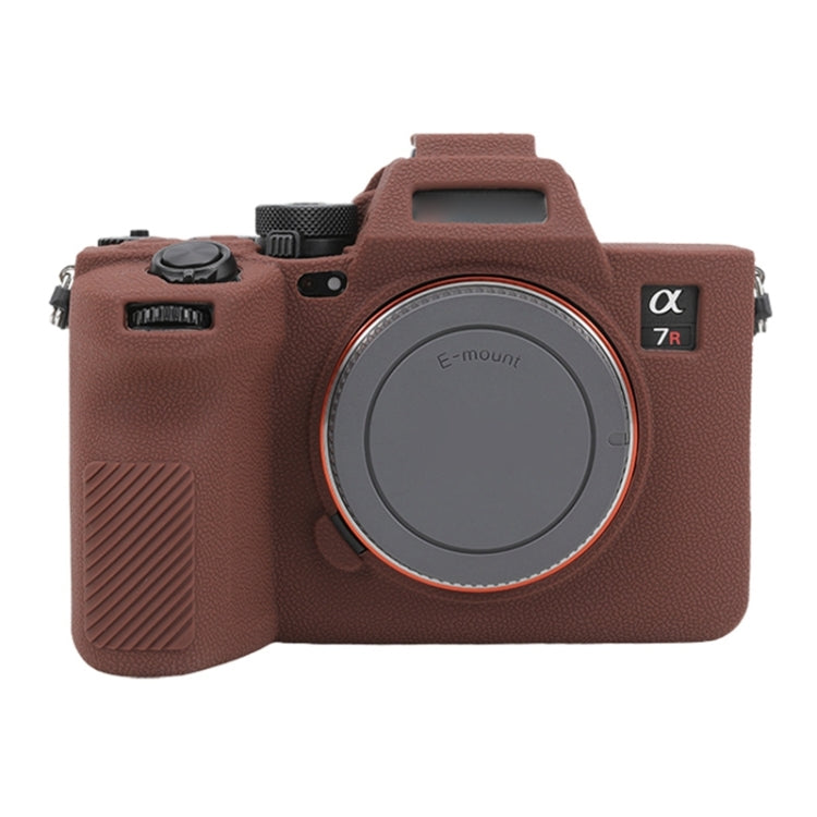 For Sony ILCE7RM5 / A7R5 Litchi Texture Soft Silicone Protective Case(Coffee) by buy2fix