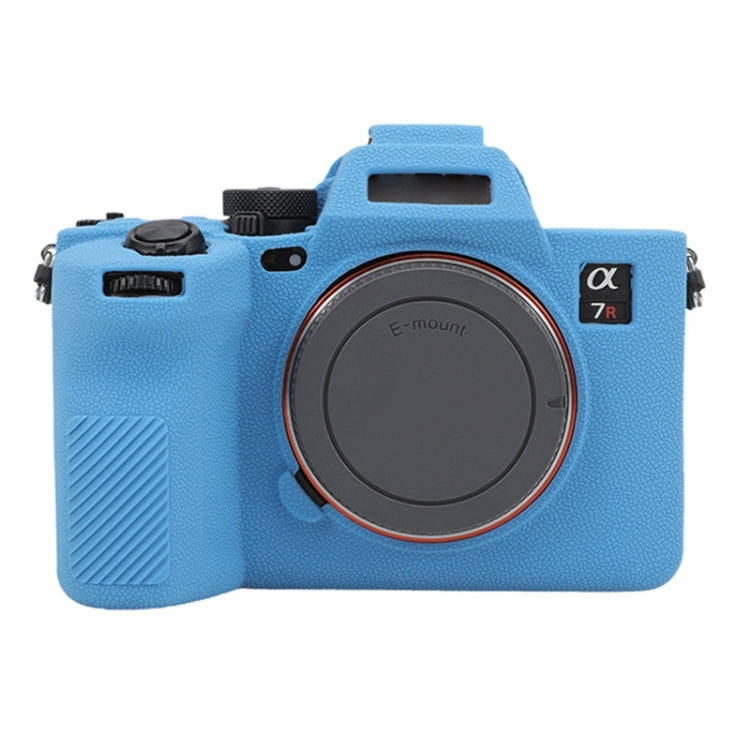 For Sony ILCE7RM5 / A7R5 Litchi Texture Soft Silicone Protective Case(Blue) by buy2fix