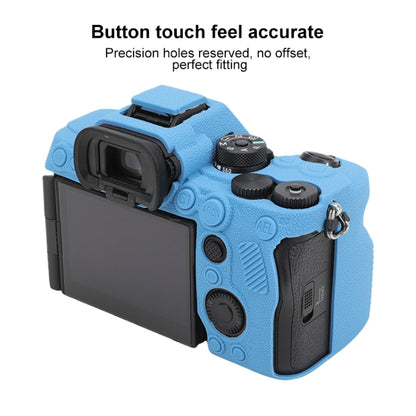 For Sony ILCE7RM5 / A7R5 Litchi Texture Soft Silicone Protective Case(Blue) by buy2fix