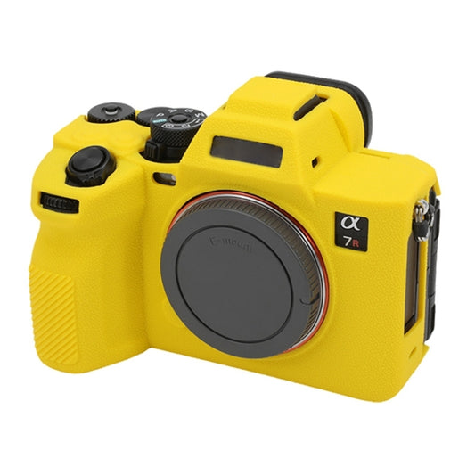 For Sony ILCE7RM5 / A7R5 Litchi Texture Soft Silicone Protective Case(Yellow) by buy2fix