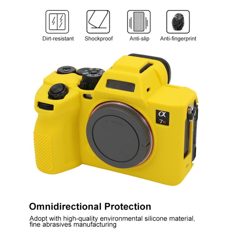 For Sony ILCE7RM5 / A7R5 Litchi Texture Soft Silicone Protective Case(Yellow) by buy2fix