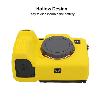 For Sony ILCE7RM5 / A7R5 Litchi Texture Soft Silicone Protective Case(Yellow) by buy2fix