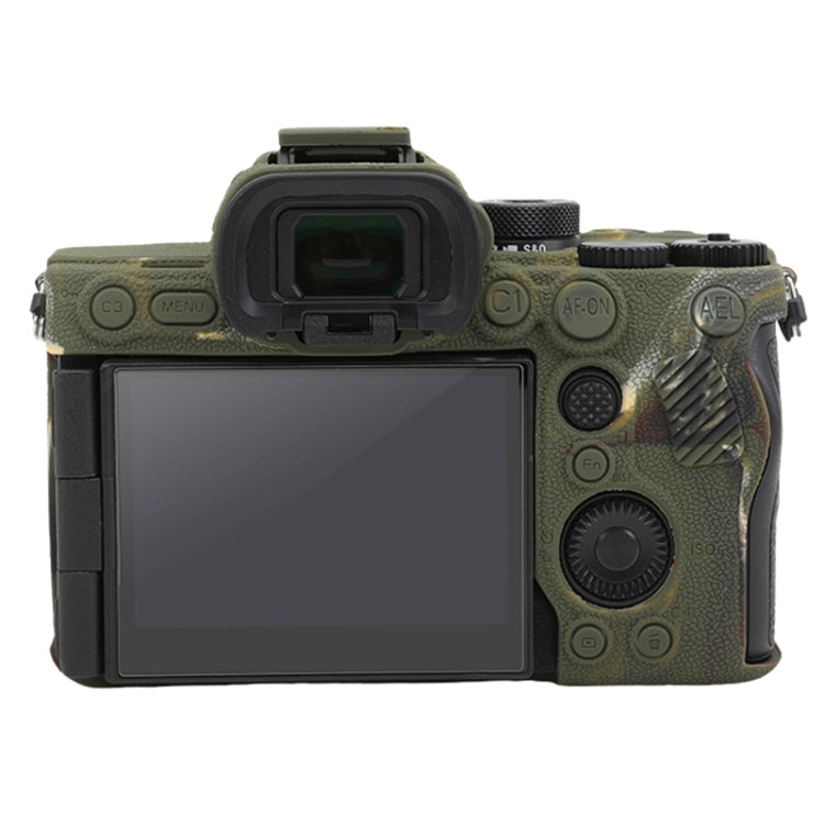 For Sony ILCE7RM5 / A7R5 Litchi Texture Soft Silicone Protective Case(Camouflage) by buy2fix