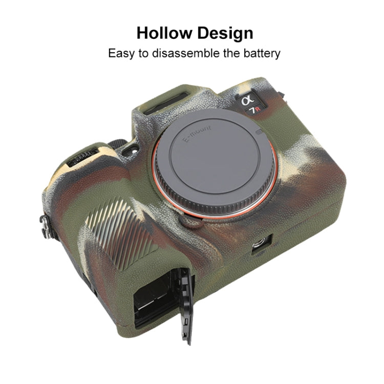 For Sony ILCE7RM5 / A7R5 Litchi Texture Soft Silicone Protective Case(Camouflage) by buy2fix