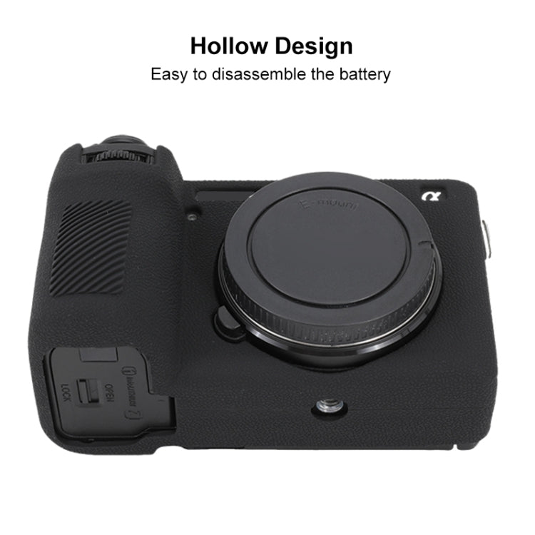 For Sony ILCE-6700 / A6700 Litchi Texture Soft Silicone Protective Case(Black) by buy2fix