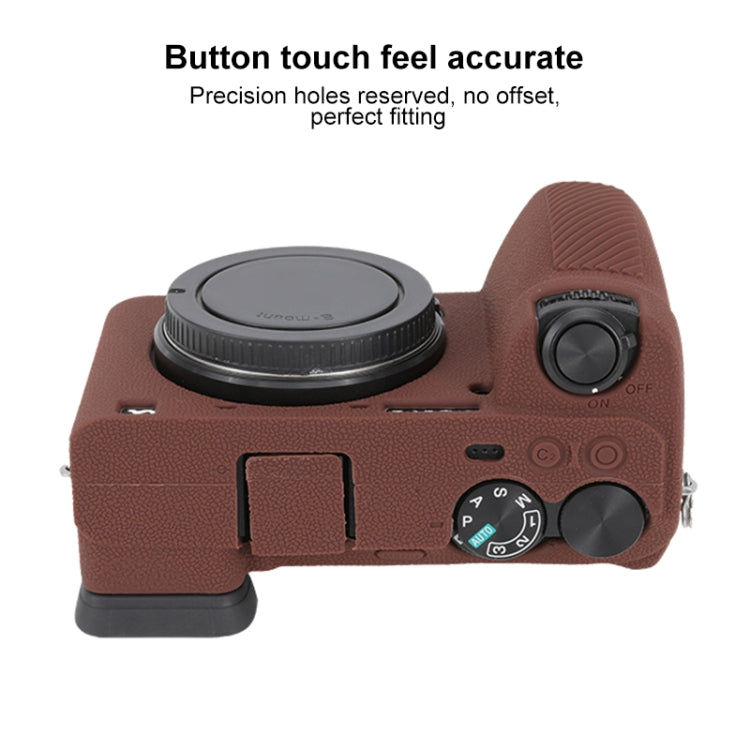 For Sony ILCE-6700 / A6700 Litchi Texture Soft Silicone Protective Case(Coffee) by buy2fix
