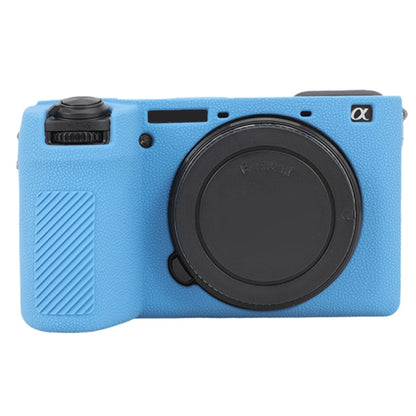 For Sony ILCE-6700 / A6700 Litchi Texture Soft Silicone Protective Case(Blue) by buy2fix