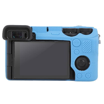 For Sony ILCE-6700 / A6700 Litchi Texture Soft Silicone Protective Case(Blue) by buy2fix