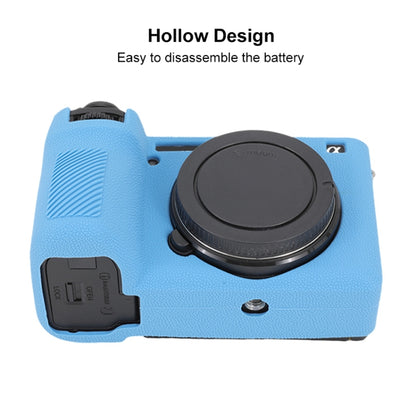 For Sony ILCE-6700 / A6700 Litchi Texture Soft Silicone Protective Case(Blue) by buy2fix
