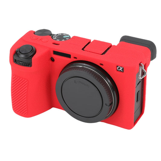 For Sony ILCE-6700 / A6700 Litchi Texture Soft Silicone Protective Case(Red) by buy2fix