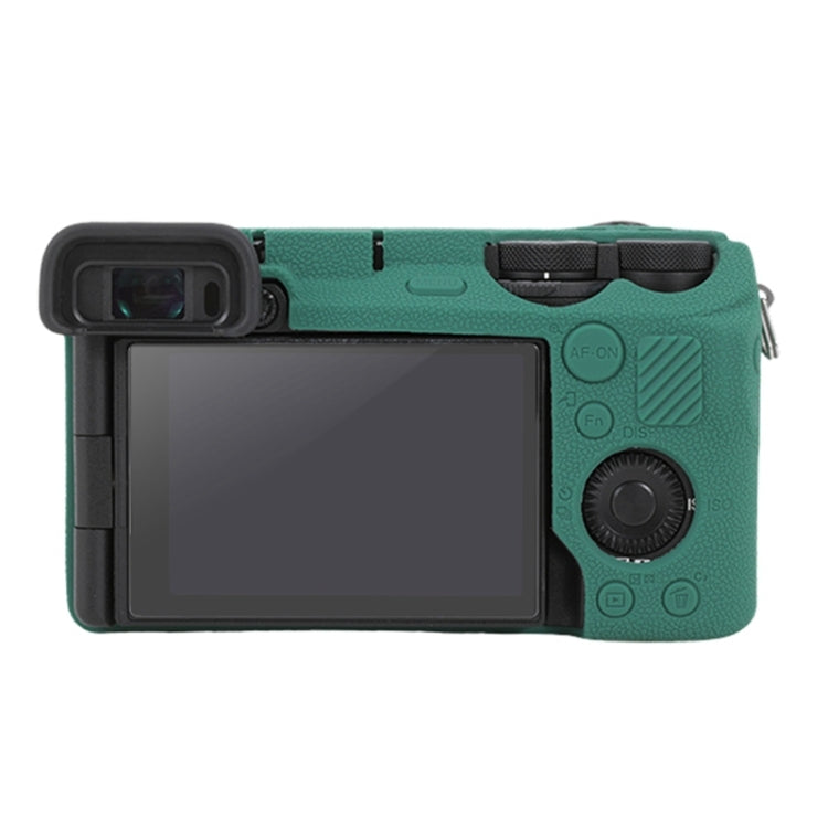 For Sony ILCE-6700 / A6700 Litchi Texture Soft Silicone Protective Case(Green) by buy2fix