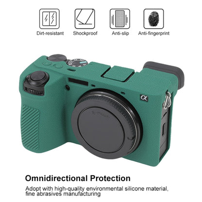 For Sony ILCE-6700 / A6700 Litchi Texture Soft Silicone Protective Case(Green) by buy2fix