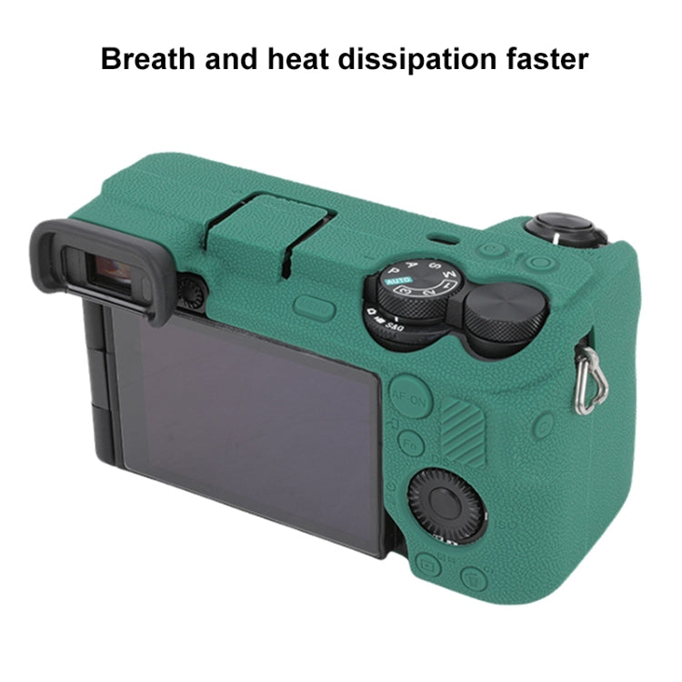 For Sony ILCE-6700 / A6700 Litchi Texture Soft Silicone Protective Case(Green) by buy2fix