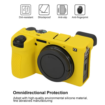 For Sony ILCE-6700 / A6700 Litchi Texture Soft Silicone Protective Case(Yellow) by buy2fix