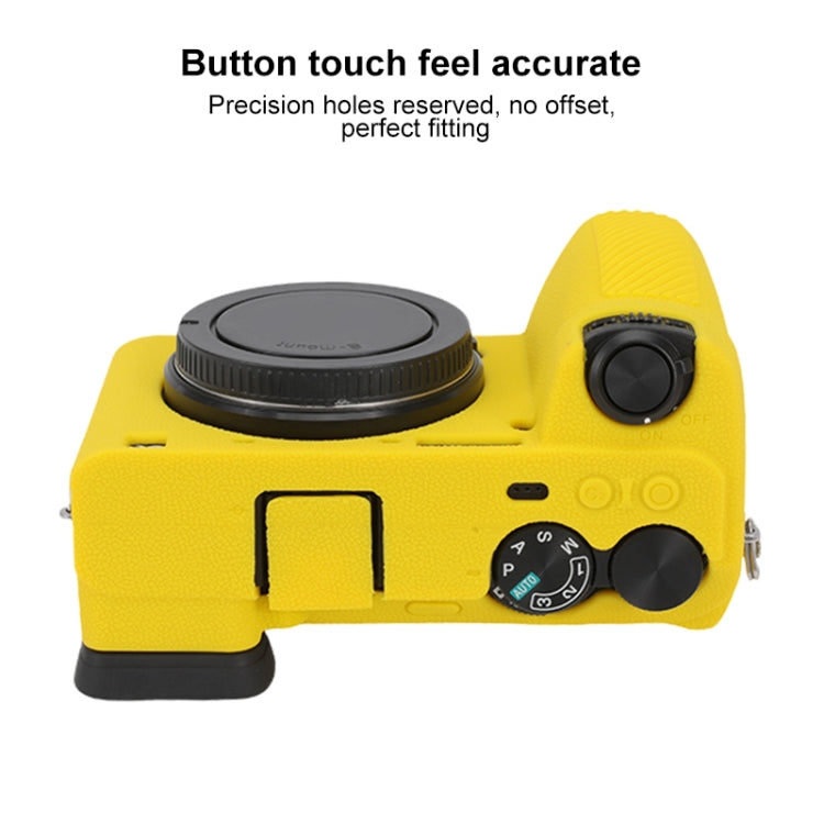 For Sony ILCE-6700 / A6700 Litchi Texture Soft Silicone Protective Case(Yellow) by buy2fix