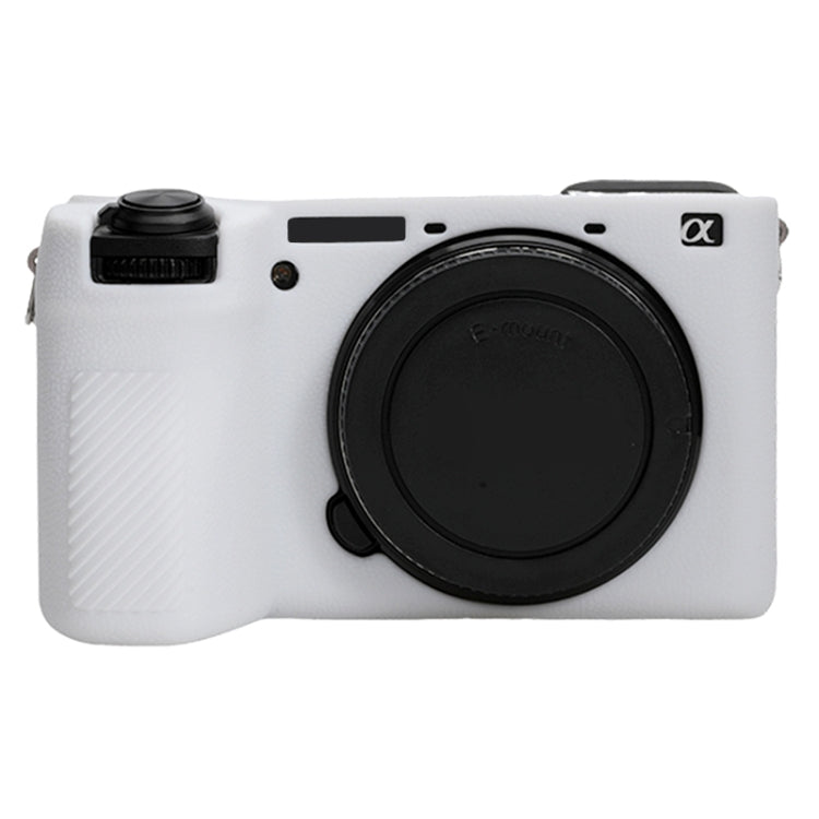 For Sony ILCE-6700 / A6700 Litchi Texture Soft Silicone Protective Case(White) by buy2fix