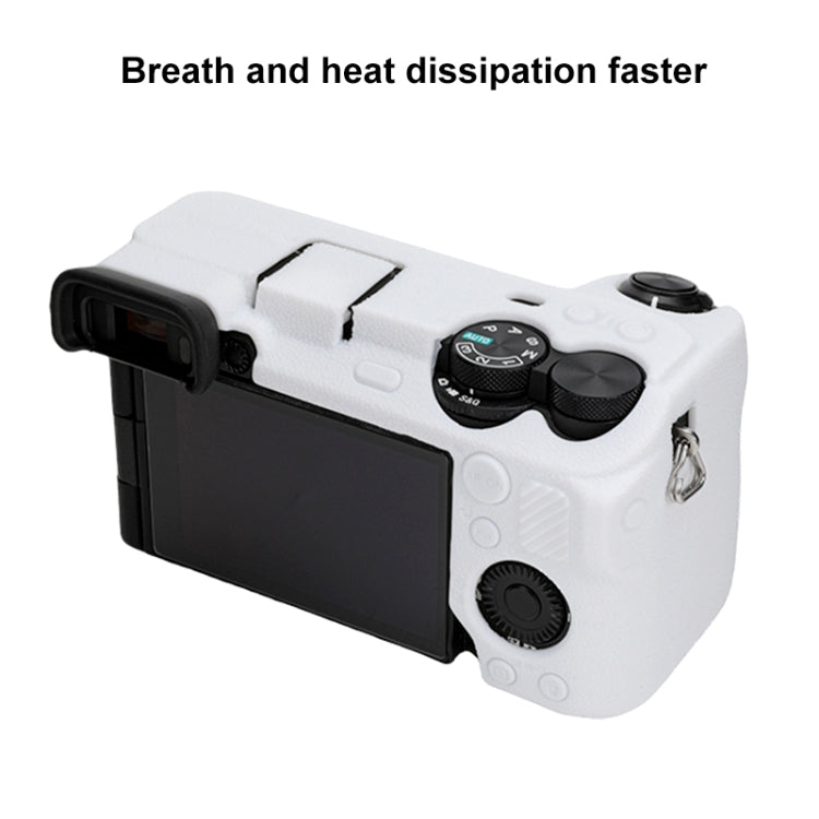 For Sony ILCE-6700 / A6700 Litchi Texture Soft Silicone Protective Case(White) by buy2fix