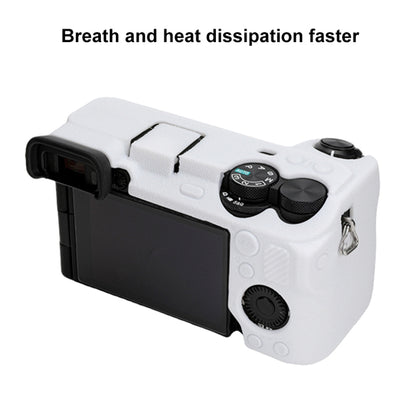 For Sony ILCE-6700 / A6700 Litchi Texture Soft Silicone Protective Case(White) by buy2fix