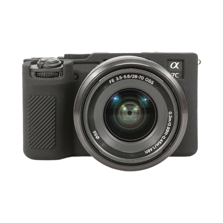 For Sony ILCE-7CM2 / A7C II / A7CR Litchi Texture Soft Silicone Protective Case(Black) by buy2fix