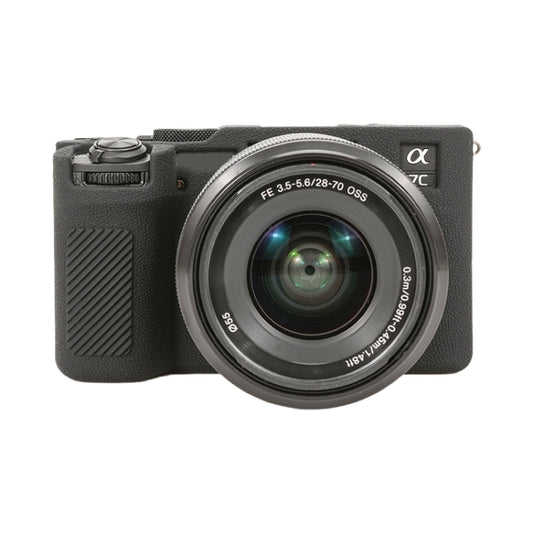For Sony ILCE-7CM2 / A7C II / A7CR Litchi Texture Soft Silicone Protective Case(Black) by buy2fix