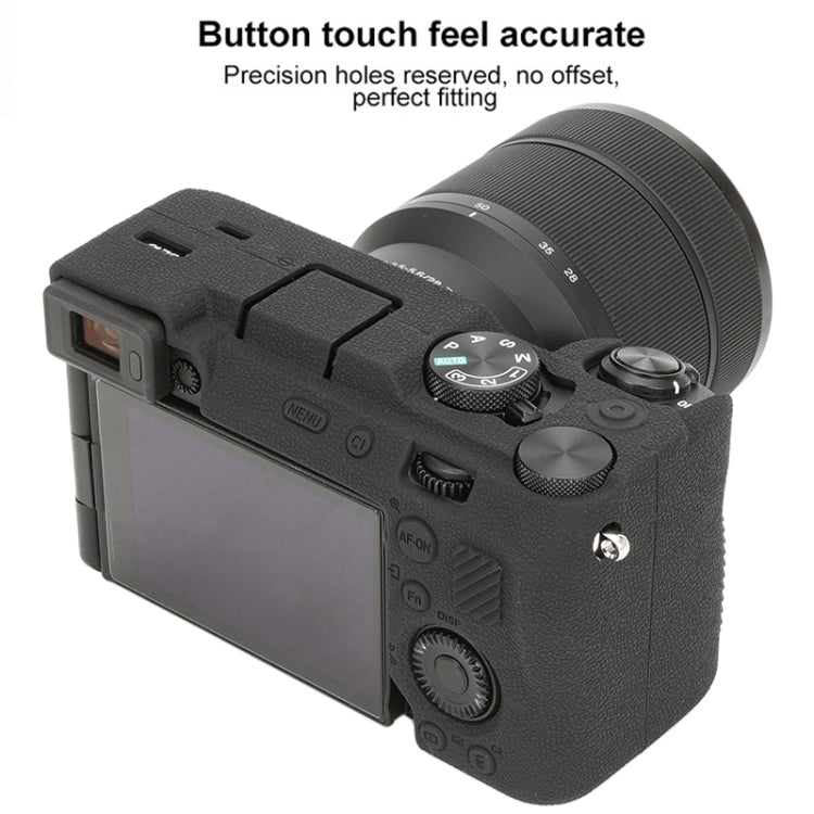 For Sony ILCE-7CM2 / A7C II / A7CR Litchi Texture Soft Silicone Protective Case(Black) by buy2fix