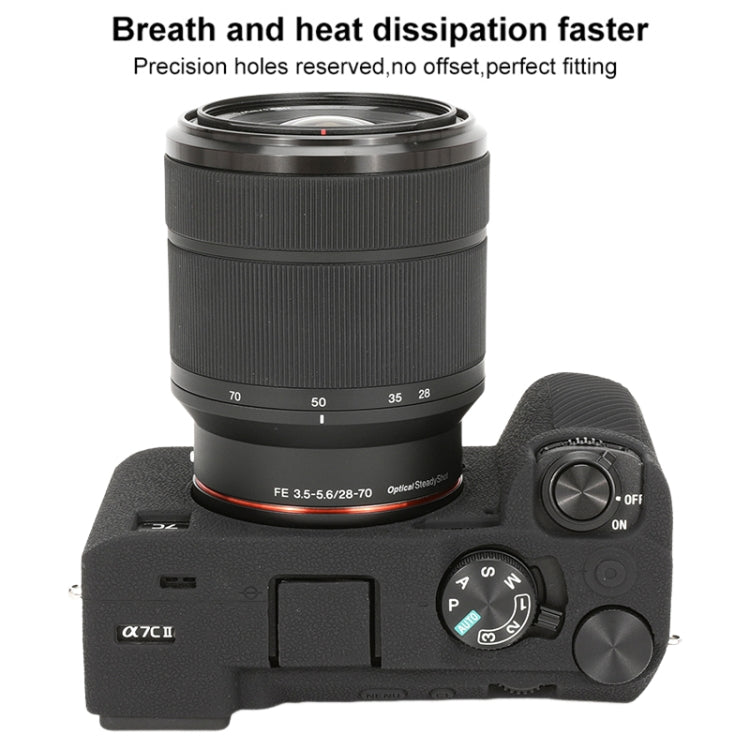 For Sony ILCE-7CM2 / A7C II / A7CR Litchi Texture Soft Silicone Protective Case(Black) by buy2fix