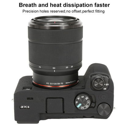 For Sony ILCE-7CM2 / A7C II / A7CR Litchi Texture Soft Silicone Protective Case(Black) by buy2fix