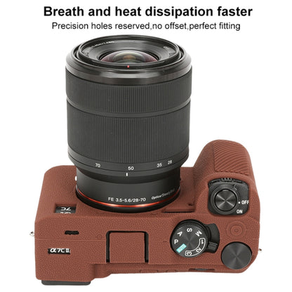 For Sony ILCE-7CM2 / A7C II / A7CR Litchi Texture Soft Silicone Protective Case(Coffee) by buy2fix