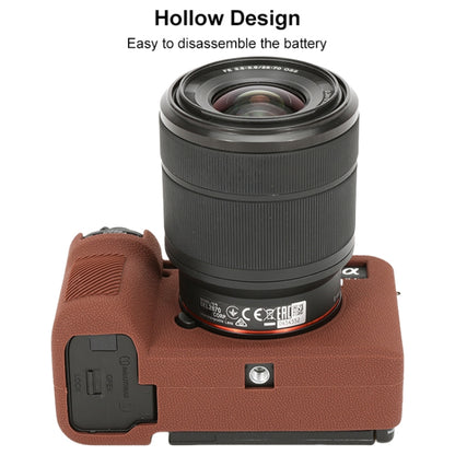For Sony ILCE-7CM2 / A7C II / A7CR Litchi Texture Soft Silicone Protective Case(Coffee) by buy2fix