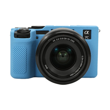 For Sony ILCE-7CM2 / A7C II / A7CR Litchi Texture Soft Silicone Protective Case(Blue) by buy2fix