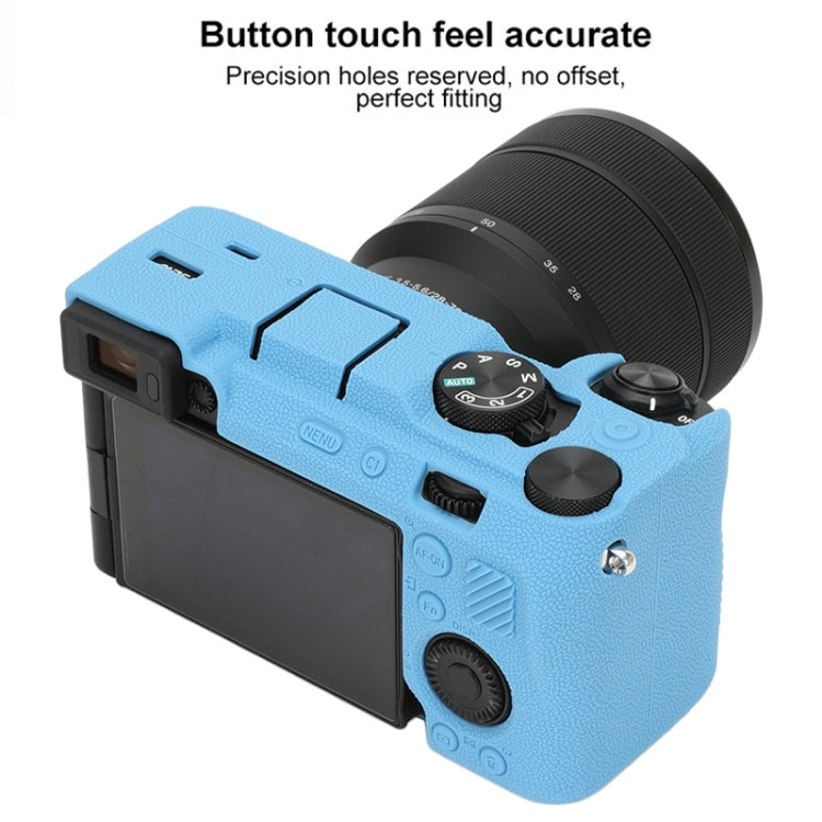 For Sony ILCE-7CM2 / A7C II / A7CR Litchi Texture Soft Silicone Protective Case(Blue) by buy2fix