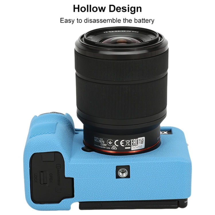 For Sony ILCE-7CM2 / A7C II / A7CR Litchi Texture Soft Silicone Protective Case(Blue) by buy2fix