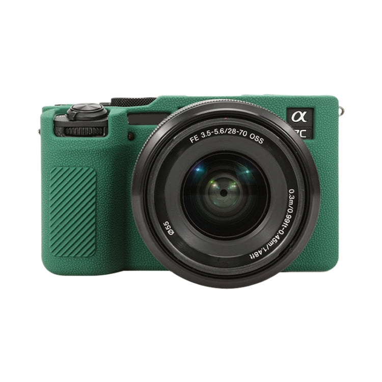 For Sony ILCE-7CM2 / A7C II / A7CR Litchi Texture Soft Silicone Protective Case(Green) by buy2fix