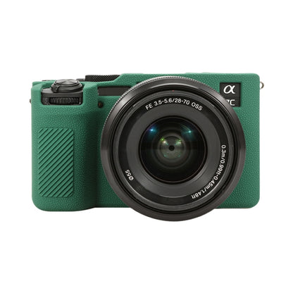 For Sony ILCE-7CM2 / A7C II / A7CR Litchi Texture Soft Silicone Protective Case(Green) by buy2fix