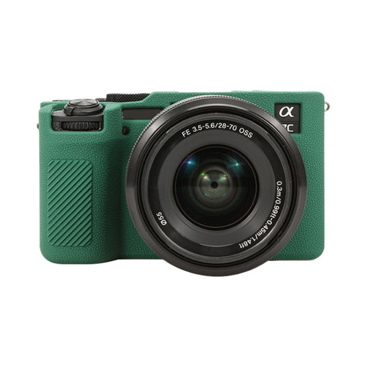 For Sony ILCE-7CM2 / A7C II / A7CR Litchi Texture Soft Silicone Protective Case(Green) by buy2fix