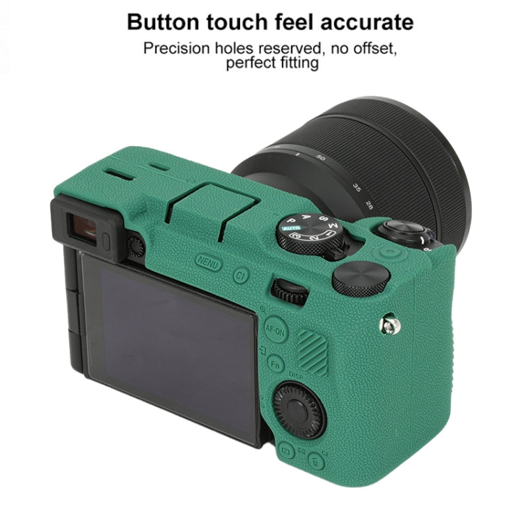 For Sony ILCE-7CM2 / A7C II / A7CR Litchi Texture Soft Silicone Protective Case(Green) by buy2fix