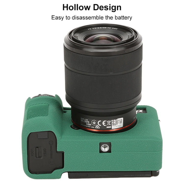 For Sony ILCE-7CM2 / A7C II / A7CR Litchi Texture Soft Silicone Protective Case(Green) by buy2fix