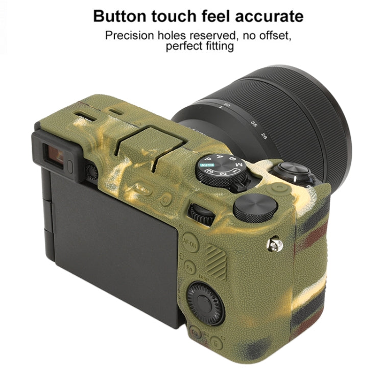 For Sony ILCE-7CM2 / A7C II / A7CR Litchi Texture Soft Silicone Protective Case(Camouflage) by buy2fix
