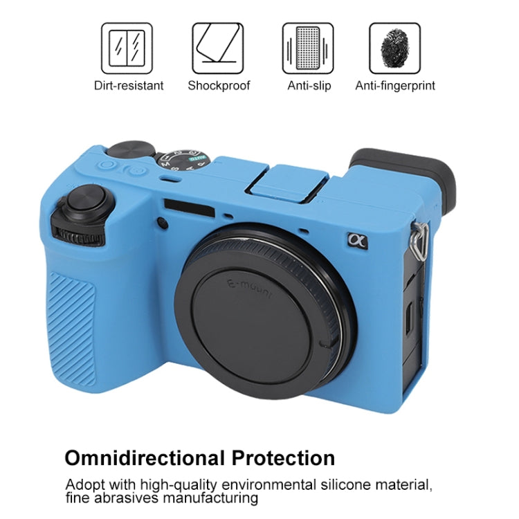 For Sony ILCE-6700 / A6700 Glossy Soft Silicone Protective Case(Blue) by buy2fix