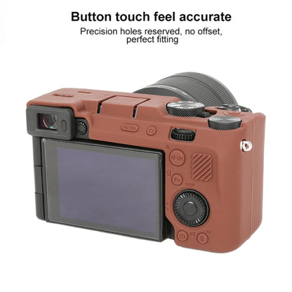 For Sony ILCE-7CM2 / A7C II / A7CR Glossy Soft Silicone Protective Case(Coffee) by buy2fix