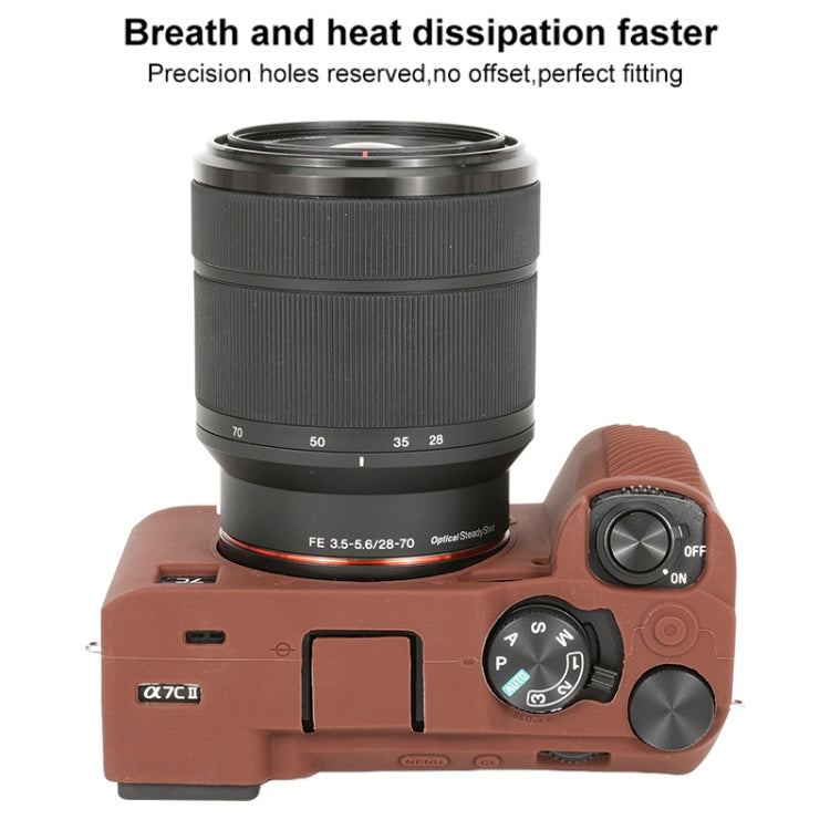 For Sony ILCE-7CM2 / A7C II / A7CR Glossy Soft Silicone Protective Case(Coffee) by buy2fix