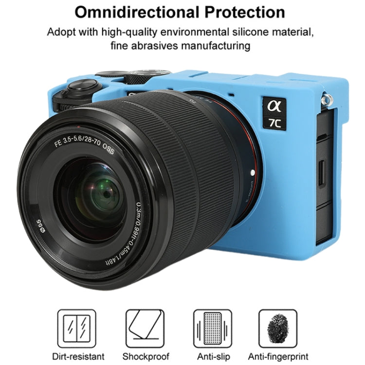 For Sony ILCE-7CM2 / A7C II / A7CR Glossy Soft Silicone Protective Case(Blue) by buy2fix